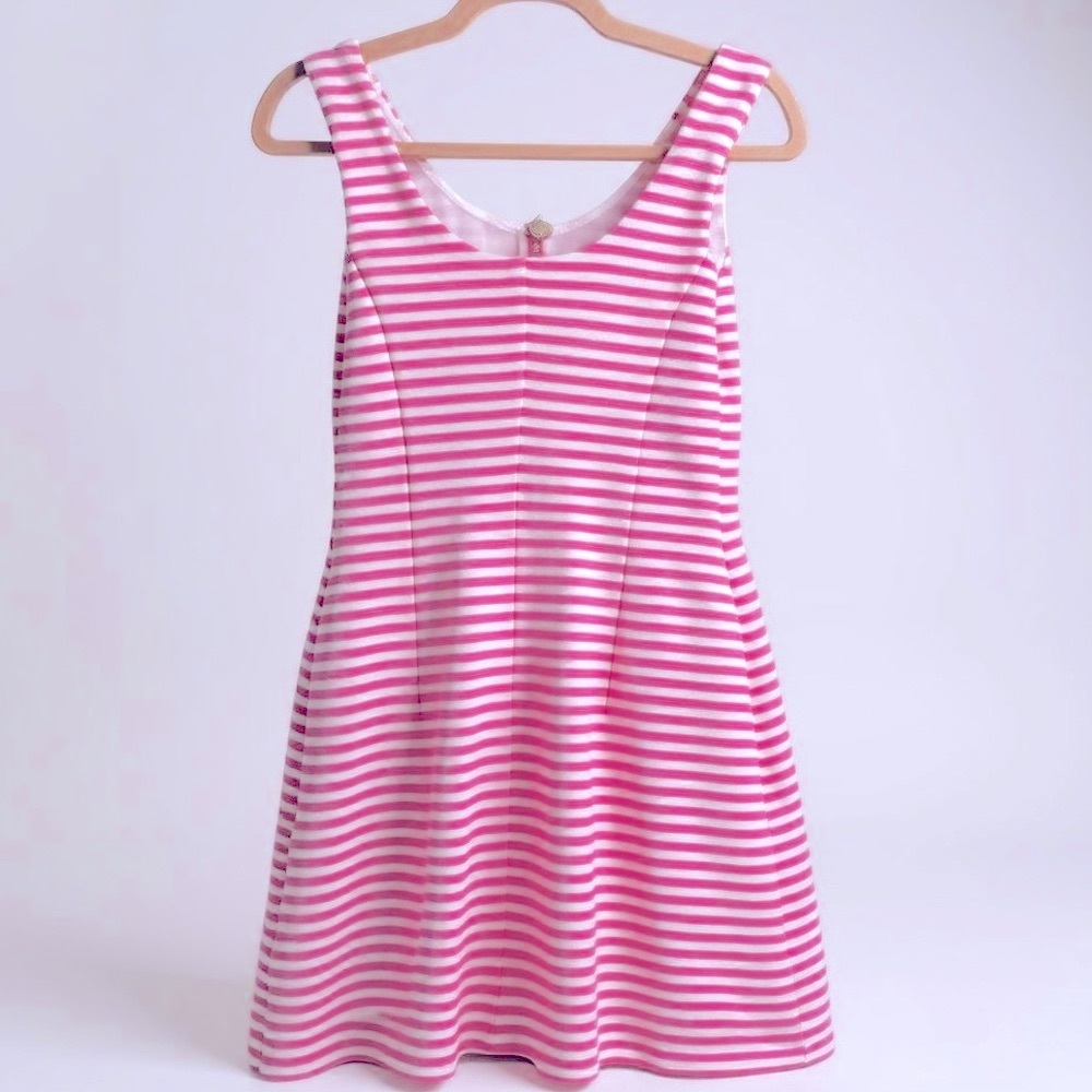 Lilly Pulitzer Nicolette Dress in Hotty Pink Ottoman Stripes XS Preppy Sirens - Picture 3 of 14
